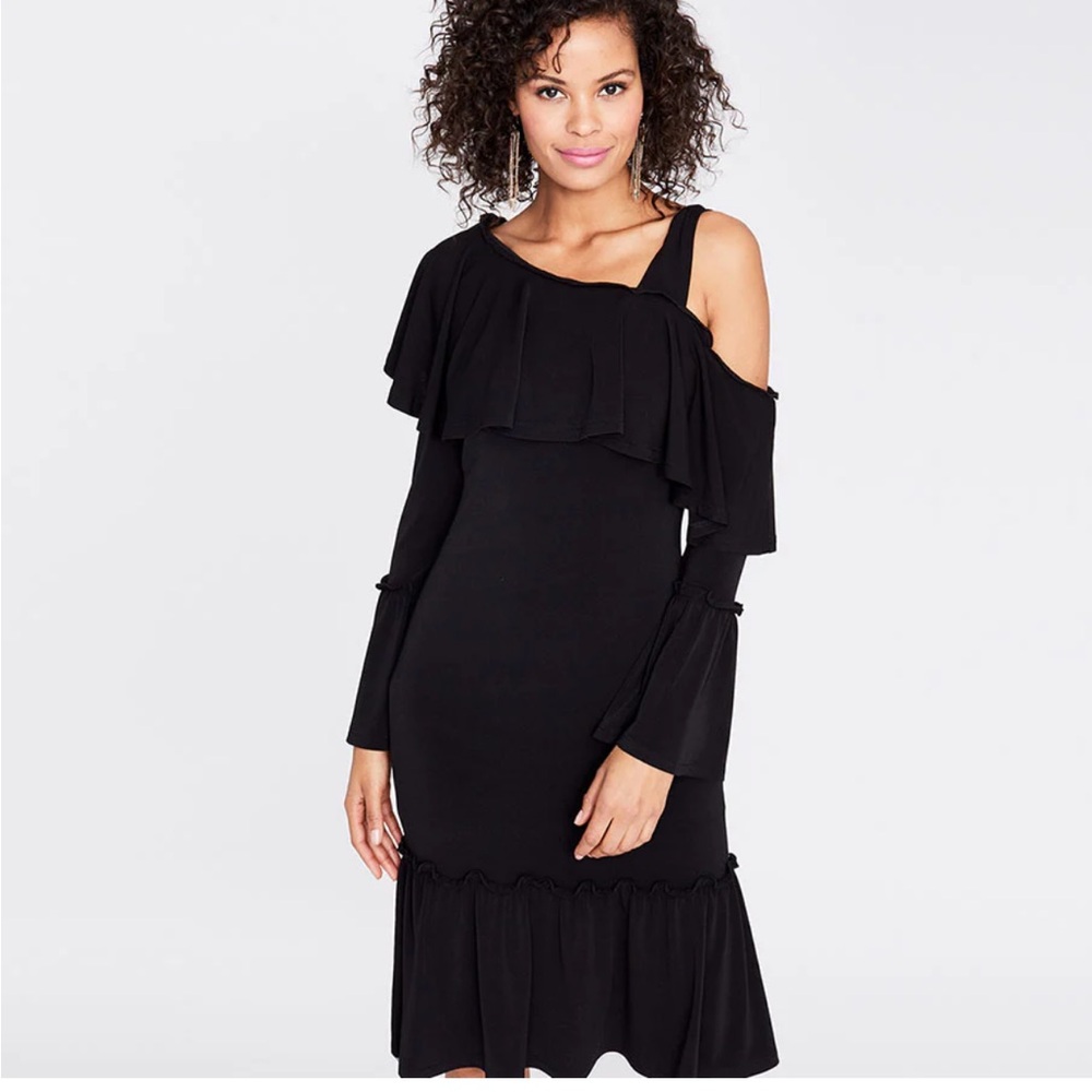 RACHEL Rachel Roy Black Cold Shoulder Dress